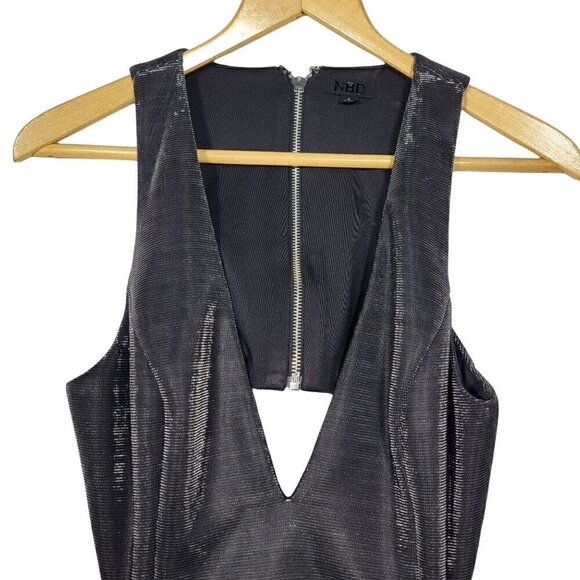 NBD | Revolve Charlie Gunmetal All Over Shimmer Cutout Mini Dress Size S - Picture 4 of 11